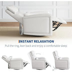 Manual Reclinder, 360 Swivel Rocking Glider Reclinder Chair with Ergonomic Backrest