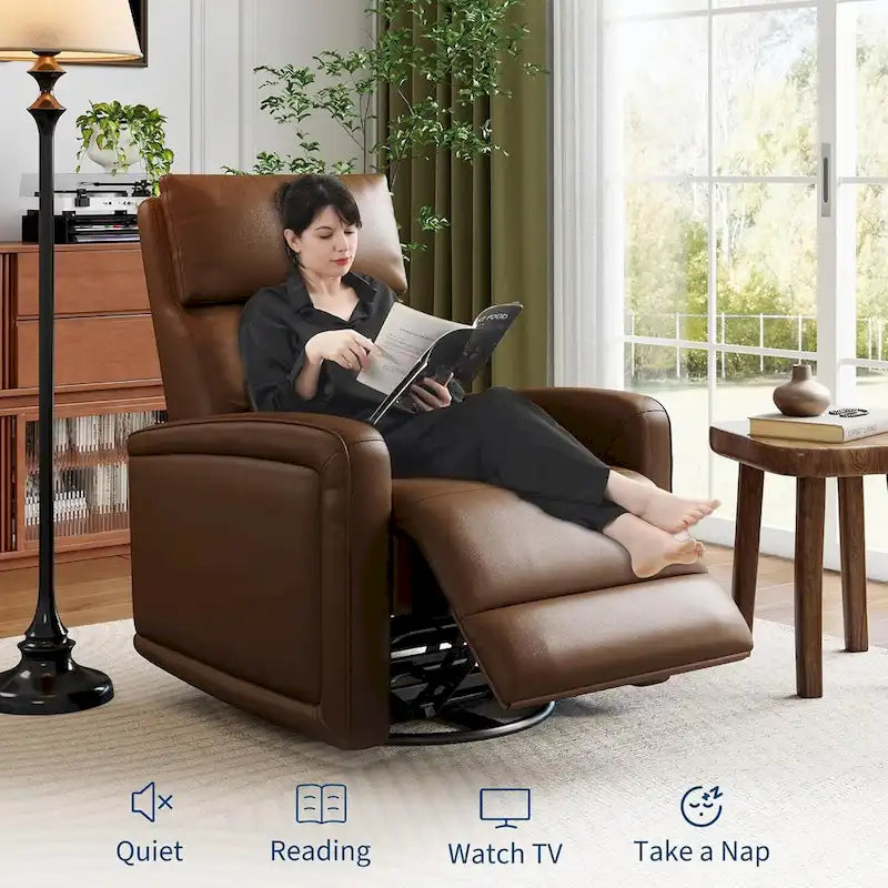 Manual Reclinder, 360 Swivel Rocking Glider Reclinder Chair with Ergonomic Backrest