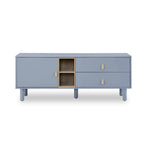 54.57 Multi-functional TV Stand with Leather Handles, Open Storage Compartment and Two Drawer