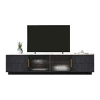 Black,White 62.9 TV Stand with 4 Drawers & Large Cabinet for TVs Up to 70