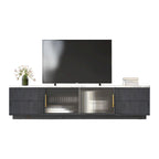 Black,White 62.9 TV Stand with 4 Drawers & Large Cabinet for TVs Up to 70