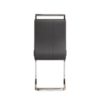 Modern 5-Piece Dining Set with Rectangular Glass Table & High Back Silver-Plated Legs Dining Armless Chairs