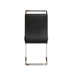 Modern 5-Piece Dining Set with Rectangular Glass Table & High Back Silver-Plated Legs Dining Armless Chairs