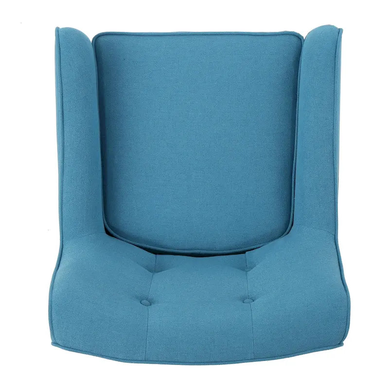 Modern 25 Upholstered Button Tufted Arm Chair with Rubber Wood Legs for Living Room