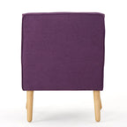 Modern 25 Upholstered Button Tufted Arm Chair with Rubber Wood Legs for Living Room