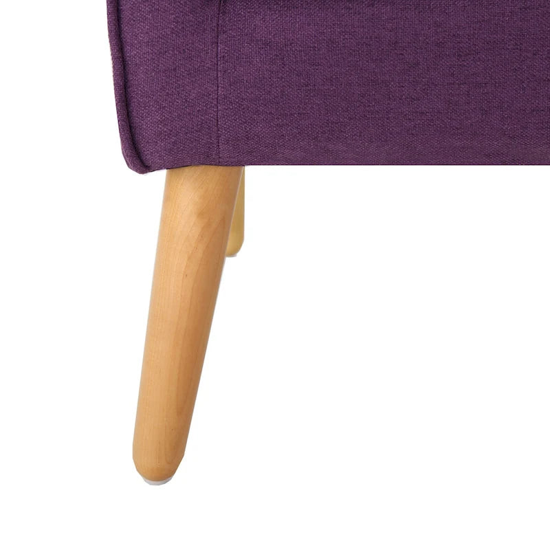 Modern 25 Upholstered Button Tufted Arm Chair with Rubber Wood Legs for Living Room