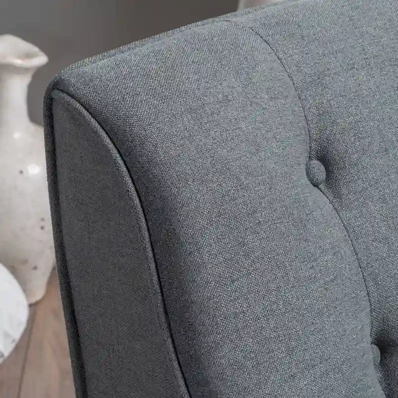 Modern 25 Upholstered Button Tufted Arm Chair with Rubber Wood Legs for Living Room