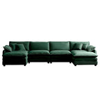6-Piece Oversized Corduroy U-Shaped Modular Sectional Sofa with Ottomans