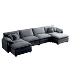 6-Piece Oversized Corduroy U-Shaped Modular Sectional Sofa with Ottomans