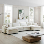 6-Piece Oversized Corduroy U-Shaped Modular Sectional Sofa with Ottomans