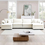 6-Piece Oversized Corduroy U-Shaped Modular Sectional Sofa with Ottomans