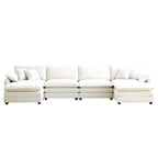 6-Piece Oversized Corduroy U-Shaped Modular Sectional Sofa with Ottomans
