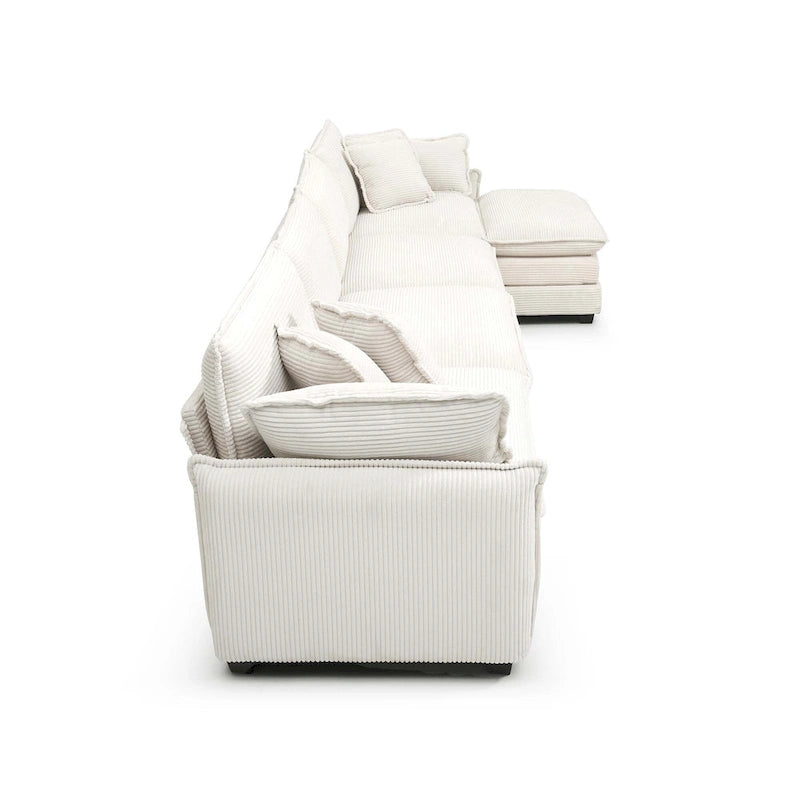 6-Piece Oversized Corduroy U-Shaped Modular Sectional Sofa with Ottomans