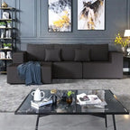 108.3 Corduroy L-Shaped Modular Cloud Sofa with Chaise Lounge