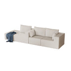 108.3 Corduroy L-Shaped Modular Cloud Sofa with Chaise Lounge