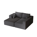 108.3 Corduroy L-Shaped Modular Cloud Sofa with Chaise Lounge