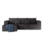 108.3 Corduroy L-Shaped Modular Cloud Sofa with Chaise Lounge