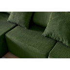 108.3 Corduroy L-Shaped Modular Cloud Sofa with Chaise Lounge