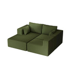 108.3 Corduroy L-Shaped Modular Cloud Sofa with Chaise Lounge