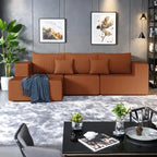 108.3 Corduroy L-Shaped Modular Cloud Sofa with Chaise Lounge