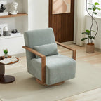 30.31 Linen Blend Upholstered Swivel Accent Chair