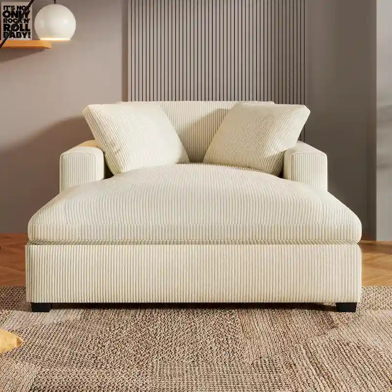 Beige 53.5 Chaise Lounge Chair