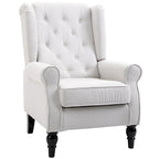 Cream White 29.3 High Back Tufted Accent Chair