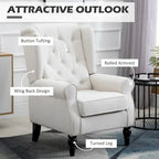 Cream White 29.3 High Back Tufted Accent Chair