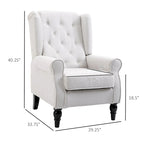 Cream White 29.3 High Back Tufted Accent Chair