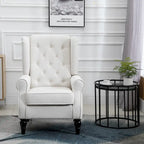 Cream White 29.3 High Back Tufted Accent Chair