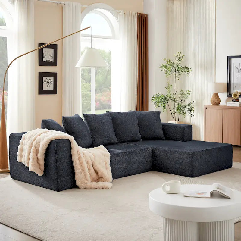 105.2 Cloud Chenille Right L-Shaped Modular Sectional Sofa, 2-Piece Free Combination