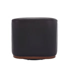 Black PU 31.5 Swivel Barrel Chair with Metal Base