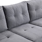 Grey 97.8 Modern 4-Seat Sofa Set with Storage Chaise