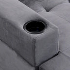 Grey 97.8 Modern 4-Seat Sofa Set with Storage Chaise
