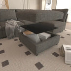Grey 123 U-Shaped Modular 4-Seat Sectional Sofa with Storage Ottomans