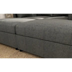 Grey 123 U-Shaped Modular 4-Seat Sectional Sofa with Storage Ottomans