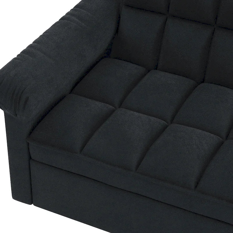 56 Foam 2-Seater Sofa Bed with Pull-Out Sleeper and Adjustable Backrest