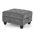 Grey 116 U-Shaped 6-Seat Modular Sectional Sofa with Four Individual Chairs and Two Corner Pieces, Includes Storage Options