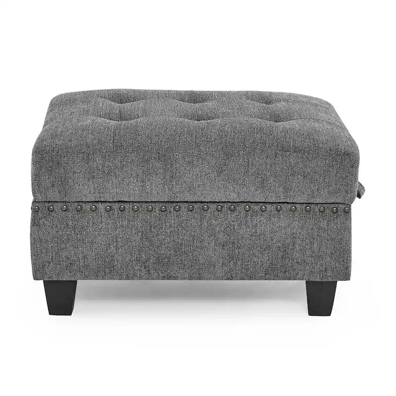 Grey 116 U-Shaped 6-Seat Modular Sectional Sofa with Four Individual Chairs and Two Corner Pieces, Includes Storage Options