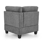 Grey 116 U-Shaped 6-Seat Modular Sectional Sofa with Four Individual Chairs and Two Corner Pieces, Includes Storage Options