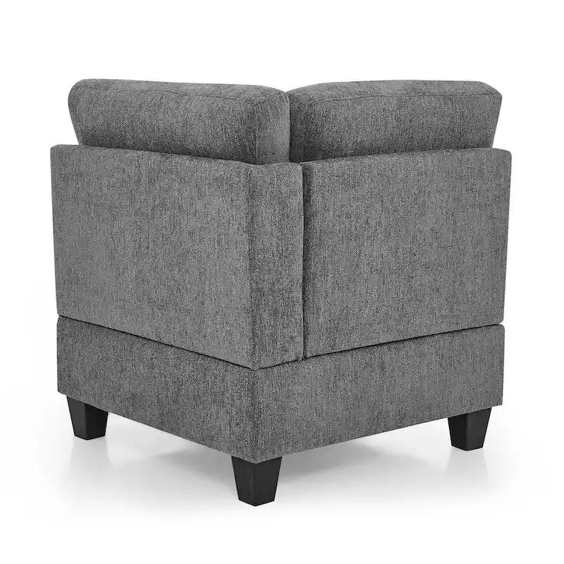 Grey 116 U-Shaped 6-Seat Modular Sectional Sofa with Four Individual Chairs and Two Corner Pieces, Includes Storage Options