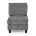 Grey 116 U-Shaped 6-Seat Modular Sectional Sofa with Four Individual Chairs and Two Corner Pieces, Includes Storage Options