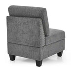Grey 116 U-Shaped 6-Seat Modular Sectional Sofa with Four Individual Chairs and Two Corner Pieces, Includes Storage Options