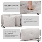 91.73 L-Shaped 4 Seater Sectional Sofa with 2 Hidden Stools, 2 Removable Lumbar Pillows, and Durable Chenille Upholstery
