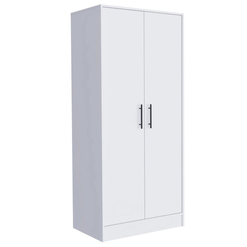 19.7 Modern Double-door Armoire with Two Shelves and One Drawer for Bedroom