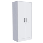 19.7 Modern Double-door Armoire with Two Shelves and One Drawer for Bedroom
