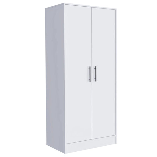 19.7 Modern Double-door Armoire with Two Shelves and One Drawer for Bedroom