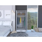 19.7 Modern Double-door Armoire with Two Shelves and One Drawer for Bedroom