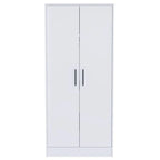 19.7 Modern Double-door Armoire with Two Shelves and One Drawer for Bedroom