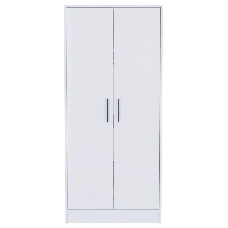 19.7 Modern Double-door Armoire with Two Shelves and One Drawer for Bedroom
